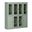 65 Inch Pantry China Cabinet with Clear Glass and Shaker Doors In Sage