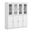 65 Inch Pantry China Cabinet with Clear Glass and Shaker Doors In White