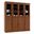 65 Inch Pantry China Cabinet with Raised Panel and Clear Glass Doors In Mocha