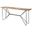 66 Inch Solid Wood and Iron Abstract Base Console Table In Black and Brown