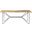 66 Inch Solid Wood and Iron Abstract Base Console Table In Black and Natural