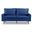 69 Inch Velvet Sofa with Dark Brown Legs In Blue