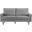 69 Inch Velvet Sofa with Dark Brown Legs In Gray