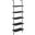 72 Inch Black Marble And Black Metal Ladder Bookcase