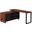 72 Inch Cherry And Black Executive Corner Compter Desk