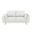 72 Inch Genuine Leather Loveseat In White and Gold