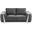 72 Inch Velvet Loveseat In Dark Gray and Silver