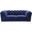 74 Inch Velvet Loveseat In Blue and Gold