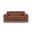 75 Inch Italian Leather Loveseat In Camel and Silver