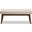 Baxton Studio Elia Mid-Century Modern Walnut Wood Light Beige Fabric Button-Tufted Bench
