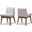 Baxton Studio Nexus Mid-Century Modern Walnut Wood Finishing Greyish Beige Fabric Dining Side Chair (Set Of 2)