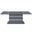 79 Inch Faux Crystals Glass and Wood Pedestal Base Dining Table In Dark Gray