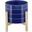 8 Inch Striped Planter With Wood Stand In Navy
