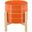 8 Inch Striped Planter With Wood Stand In Orange