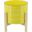 8 Inch Striped Planter With Wood Stand In Yellow