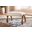 Baxton Studio Sandrine Modern And Contemporary Light Beige Fabric Upholstered Walnut Brown Finished Wood Ottoman
