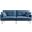 85 Inch Polyester Blend Convertible Futon Sleeper Sofa and Toss Pillows with Silver Legs In Blue
