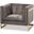Baxton Studio Ambra Glam and Luxe Grey Velvet Fabric Upholstered and Button Tufted Armchair with Gold-Tone Frame