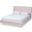 Baxton Studio Saverio Glam and Luxe Light Pink Velvet Fabric Upholstered Queen Size Platform Bed with Gold-Tone Legs