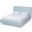 Baxton Studio Saverio Glam and Luxe Light Blue Velvet Fabric Upholstered Queen Size Platform Bed with Gold-Tone Legs