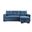 92 Inch Polyester Blend Convertible Futon Sleeper Sofa with Black Legs In Blue