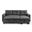 92 Inch Polyester Blend Convertible Futon Sleeper Sofa with Black Legs In Dark Gray