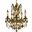 Rosalia 18" French Gold 5 Light Pendant With Golden Teak Royal Cut Crystal Trim