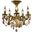 Rosalia 18" French Gold 5 Light Flush Mount With Golden Teak Royal Cut Crystal Trim