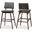 Baxton Studio Colton Mid-Century Modern Dark Gray Fabric Upholstered And Walnut-Finished Wood Bar Stool Set Of 2