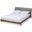Baxton Studio Sante Mid-Century Modern Grey Fabric Upholstered Wood King Size Platform Bed