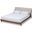 Baxton Studio Sante Mid-Century Modern Light Beige Fabric Upholstered Wood Queen Size Platform Bed