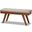 Baxton Studio Alona Mid-Century Modern Light Grey Fabric Upholstered Wood Dining Bench
