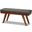 Baxton Studio Alona Mid-Century Modern Medium Grey Fabric Upholstered Wood Dining Bench