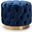 Baxton Studio Valeria Glam Royal Blue Velvet Fabric Upholstered Gold-Finished Button Tufted Ottoman
