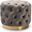 Baxton Studio Valeria Glam Gray Velvet Fabric Upholstered Gold-Finished Button Tufted Ottoman