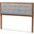 Baxton Studio Sarine Mid-Century Modern Light Grey Fabric Upholstered Walnut Brown Finished Wood Full Size Headboard