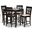 Baxton Studio Caron Modern and Contemporary Sand Fabric Upholstered Espresso Brown Finished 5-Piece Wood Pub Set