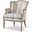 Baxton Studio Charlemagne Traditional French Accent Chair-Oak (Brown Stripe)