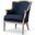 Baxton Studio Charlemagne Traditional French Black And Grey Striped Accent Chair