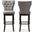 Baxton Studio Leonice Modern and Contemporary Grey Fabric Upholstered Button-tufted 29-Inch 2-Piece Swivel Bar Stool Set