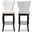 Baxton Studio Leonice Modern and Contemporary White Faux Leather Upholstered Button-tufted 29-Inch 2-Piece Swivel Bar Stool Set