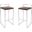 Fuji Barstool Set of 2 in Brown/Chrome