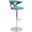 Gardenia Walnut And Teal Adjustable Barstool