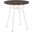 Clara Round Dinette Table in Vintage White Metal and Espresso Wood-Pressed Grain Bamboo