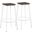Clara Square Barstool in Vintage White Metal and Espresso Wood-Pressed Grain Bamboo - Set of 2