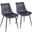 Durango Dining Chair in Black with Vintage Blue Faux Leather - Set of 2