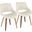 Fabrico Modern Dining/Accent Chair in Walnut and Cream Noise Fabric - Set of 2