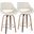 Fabrico Modern Counter Stool in Walnut and Cream Noise Fabric - Set of 2
