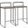 Fuji Stackable Counter Stool in Black with an Espresso Wood-Pressed Grain Bamboo Seat - Set of 2