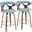 Gardenia Modern Counter Stool in Walnut and Teal Fabric - Set of 2